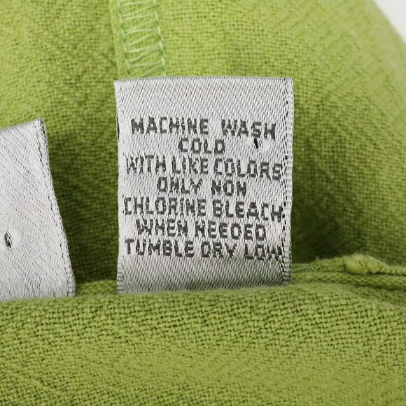 Chicos Jacket 1 Womens Medium 8 Green Full Zip Pockets Roll Tab Sleeve FLAW - Picture 15 of 16